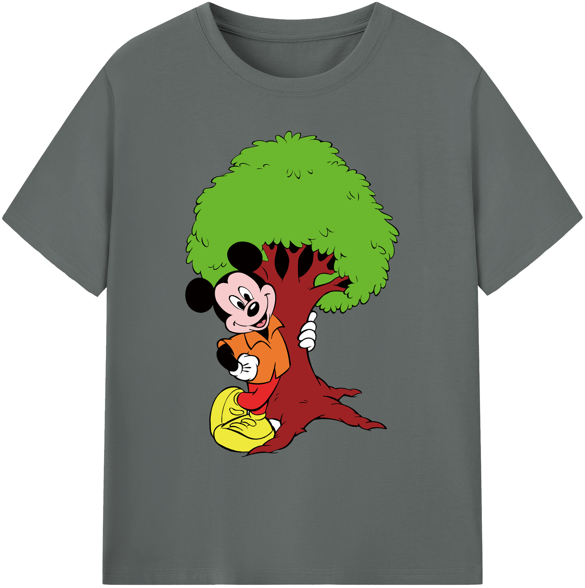 ミッキーマウス Mickey Mouse 綿100％ メンズ半袖Tシャツ｜肌触りやわらか＆通気性